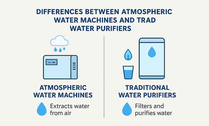 Diferencias entre los purificadores de agua atmosféricos y los tradicionales